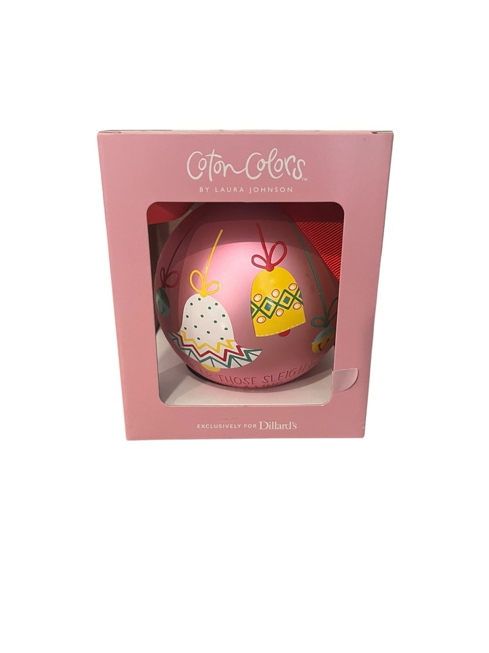 Coton Colors Laura Johnson Dillard’s Exclusive Sleigh Bells 2025 Ornament NEW